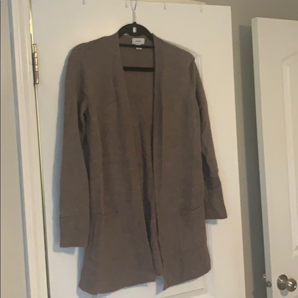 Soft purple open front sweater
